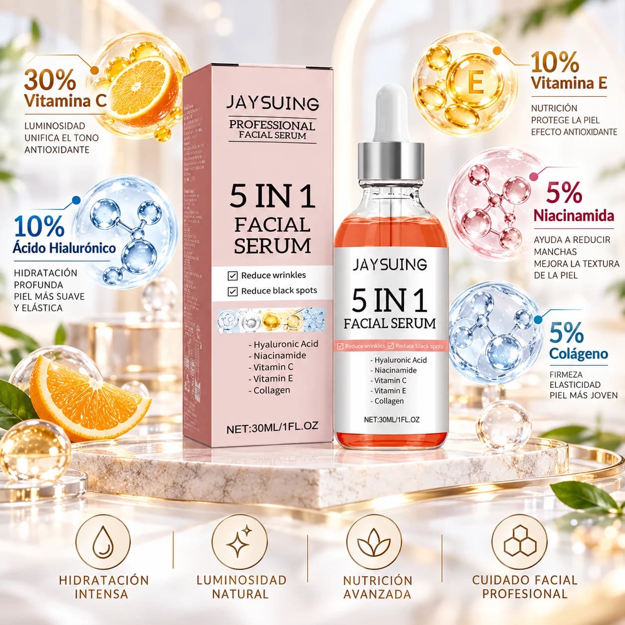 Ingredientes destacados de Jaysuing 5 In 1 Facial Serum
